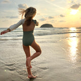 Jemima Surf Suit Sage Green And Ivory