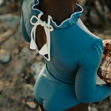 Sofia Surf Suit Dusty Blue And Ivory