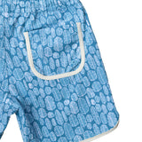 Rupert Swim Shorts Banana Leaves Print In Sky Blue