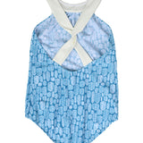 Scarlett One Piece Swimsuit Banana Leaves Print Sky Blue