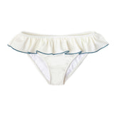 Anna Swim pants in Ivory & Teal