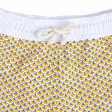 Men's Swim short Tommaso - Scales print mango yellow and pebble