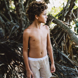 Swimshort Tommaso - Scales print mango yellow and pebble