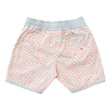 Swimshort Tommaso - Scales print in cloud grey and mandarin red