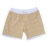 Men's Swim short Tommaso - Scales print mango yellow and pebble