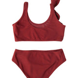 Victoria Towelling Bikini in Terracotta