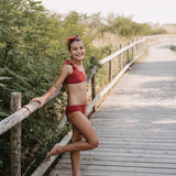 Victoria Towelling Bikini in Terracotta