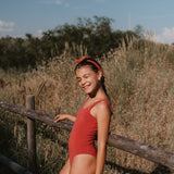 Georgia One Piece Towelling Swimsuit Terracotta