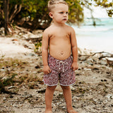 Rupert Swim Shorts Terracotta Shell Print
