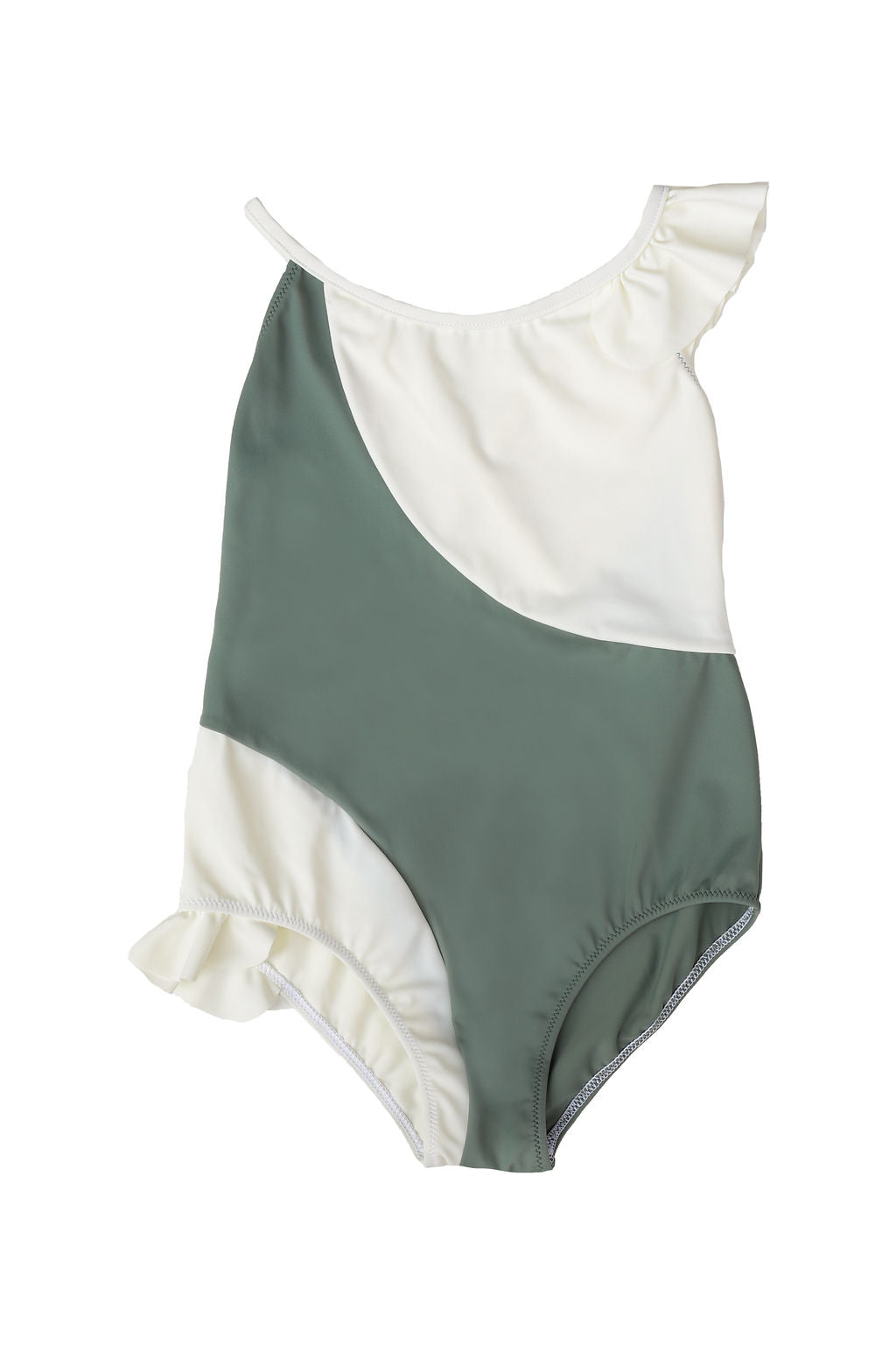 Coco One Piece Swimsuit Sage Green And Ivory