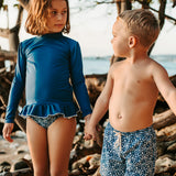Rupert Swim Shorts Night Blue Shell Print