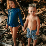 Rupert Swim Shorts Night Blue Shell Print