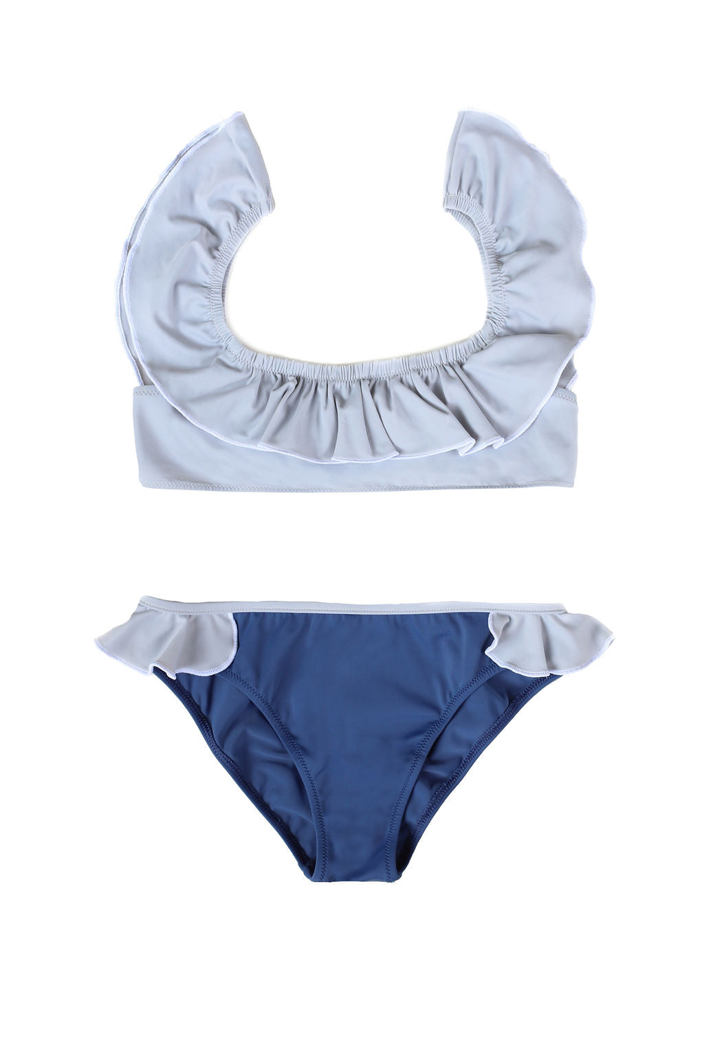 Comfort size bikini briefs in recycled yarn, light blue