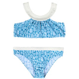 Luna Bikini Banana Leaves Print Sky Blue