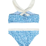 Luna Bikini Banana Leaves Print Sky Blue