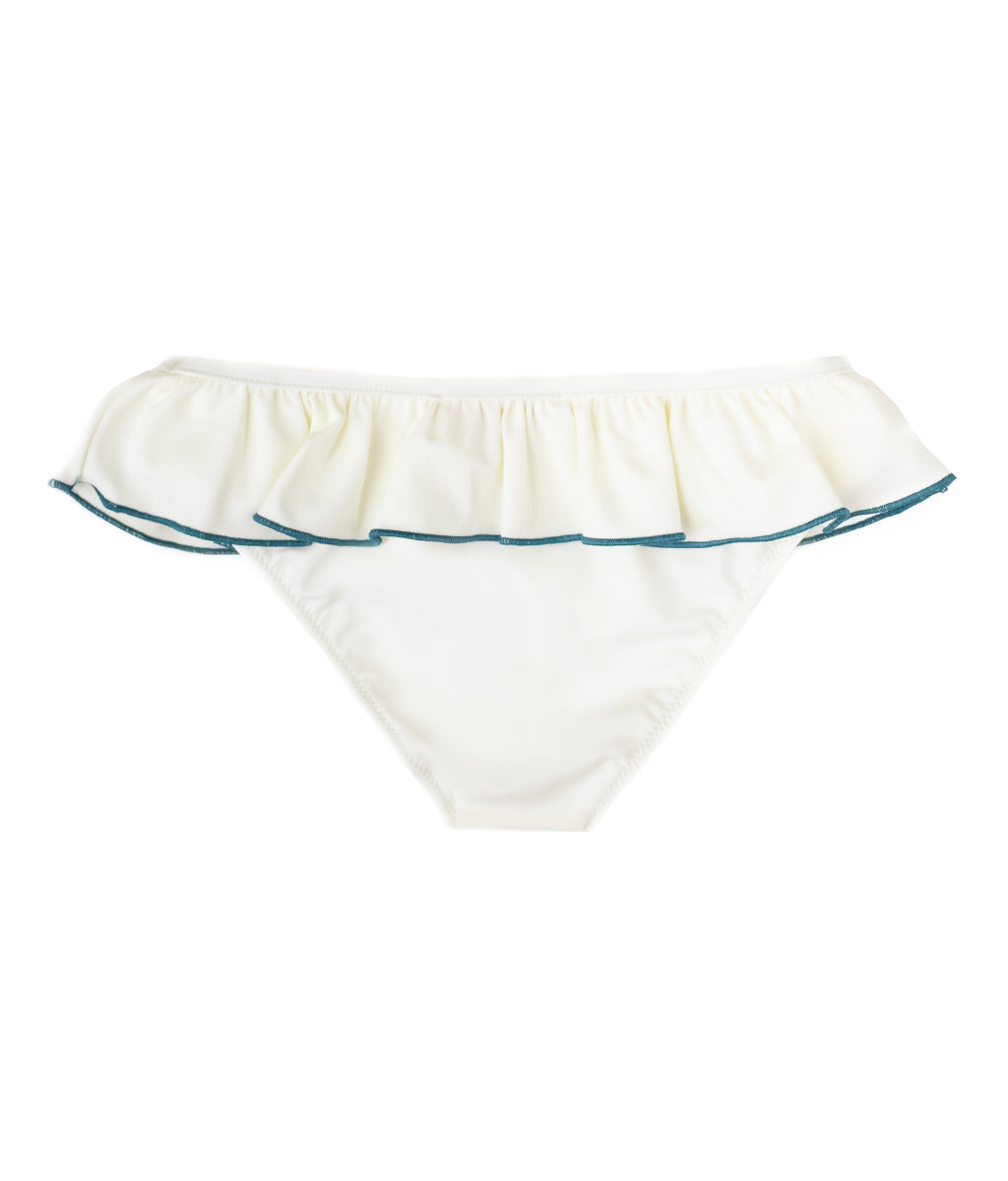 Anna Swim pants in Ivory & Teal