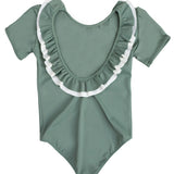 Carlotta Surf Suit in Sage Green & Ivory