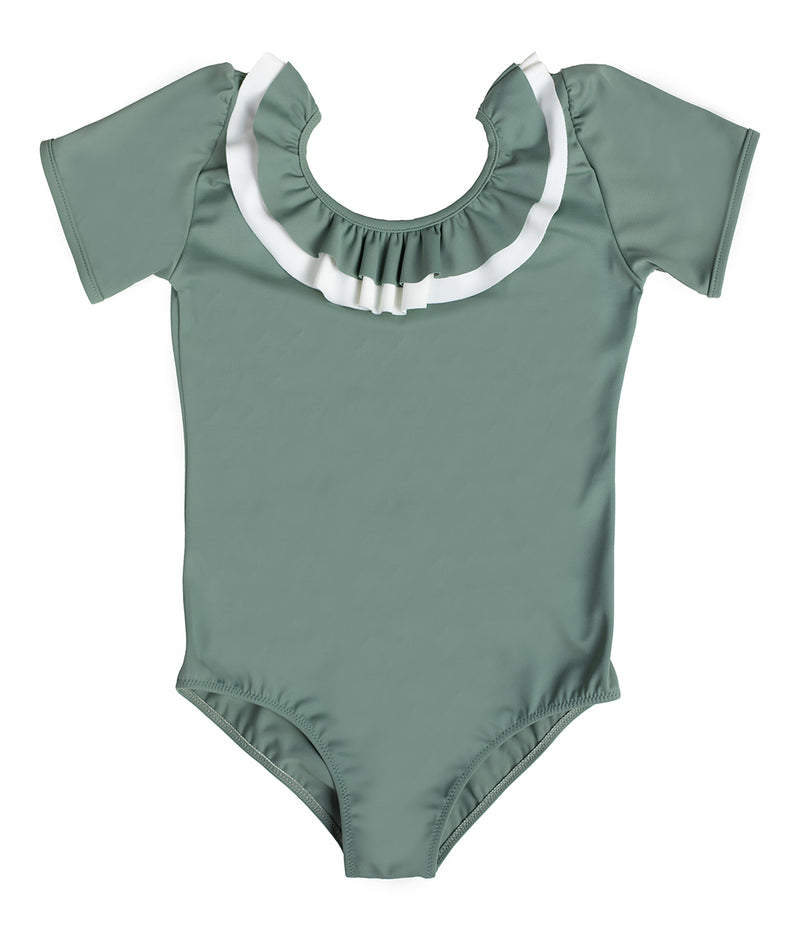 Carlotta Surf Suit in Sage Green & Ivory - Folpetto