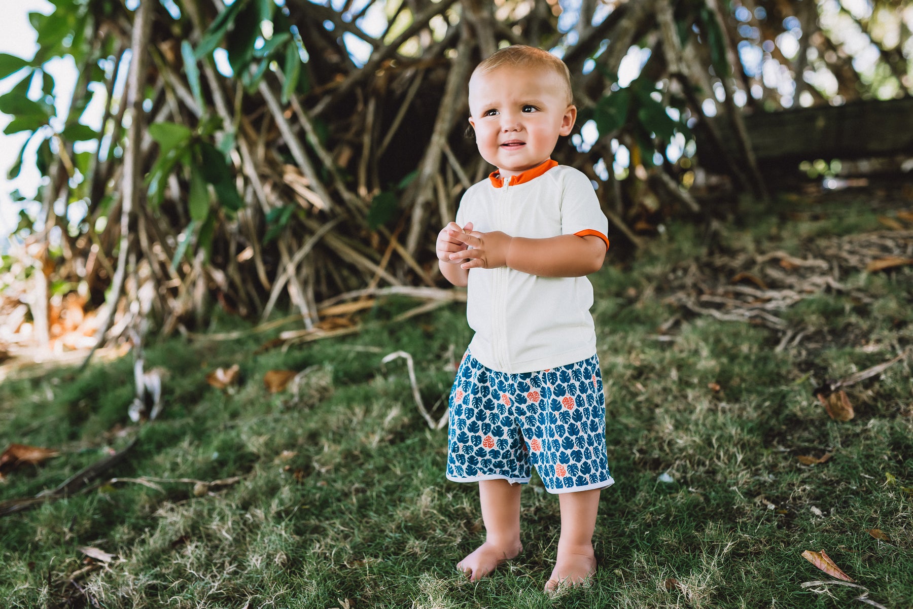 Rashguard George in Ivory & Cinnamon