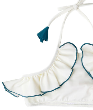Linda One Piece in Ivory & Teal