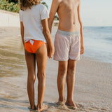 Isabella swim pants in mandarinred and scales print