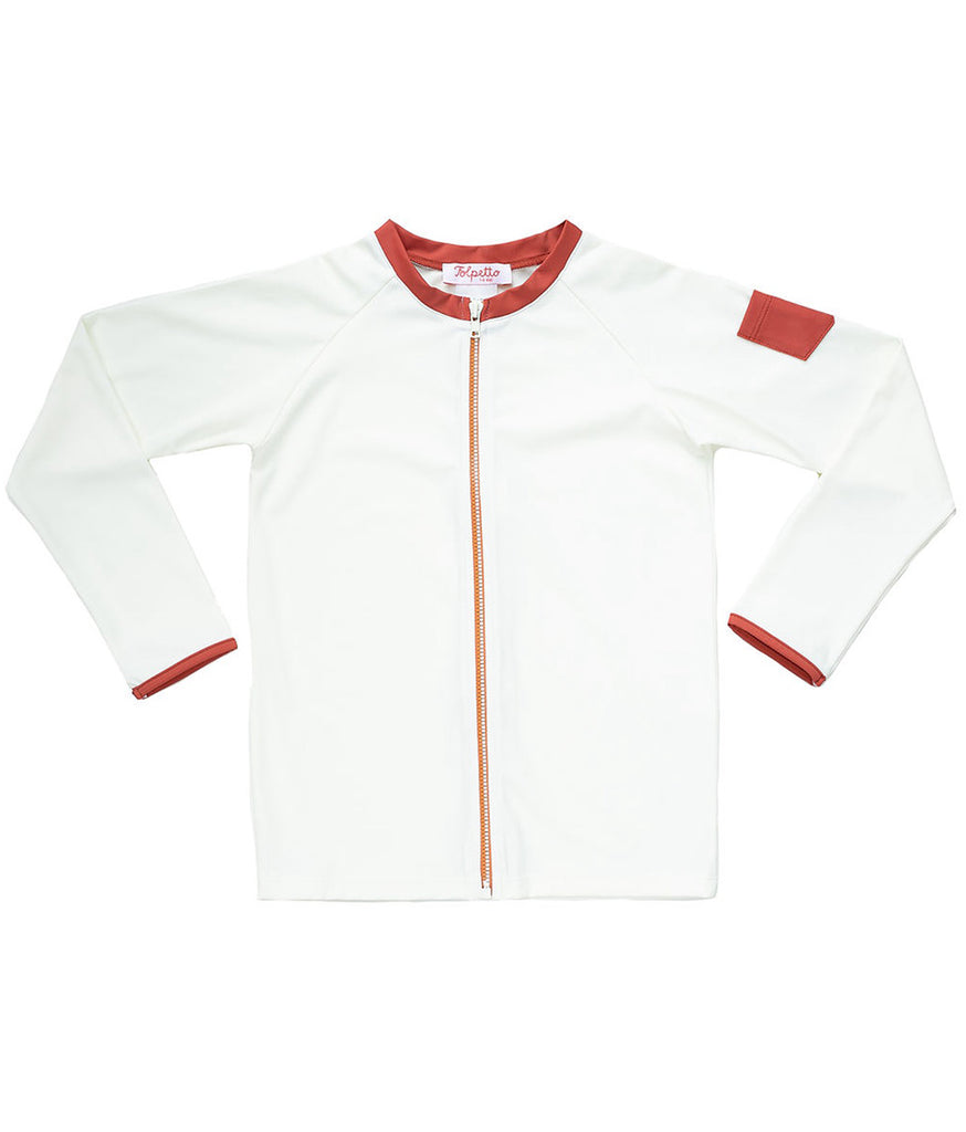 Leo Rashguard Ivory And Terracotta