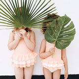 Amelia one piece in peach pink and ivory