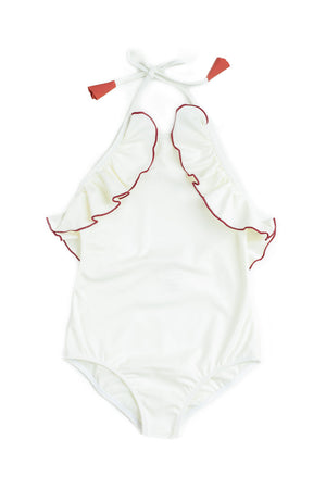 Linda One Piece Swimsuit Ivory & Terracotta