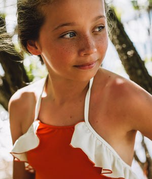 Linda One Piece in Cinnamon & Ivory