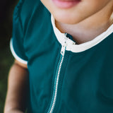 Rashguard Rose in Teal & Ivory