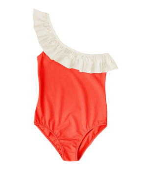 Marley one piece in MandarinRed and Ivory