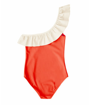 Marley one piece in MandarinRed and Ivory